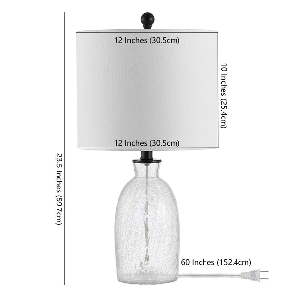 Safavieh NAKULA, 23.5 INCH CLEAR GLASS TABLE LAMP - Elegant, Modern Illumination for Any Room Décor Style TBL4257A