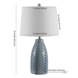 Safavieh NAJI, 25-Inch Blue-Grey Ceramic Table Lamp - Stylish Ambient Lighting for Modern Home Decor TBL4258A
