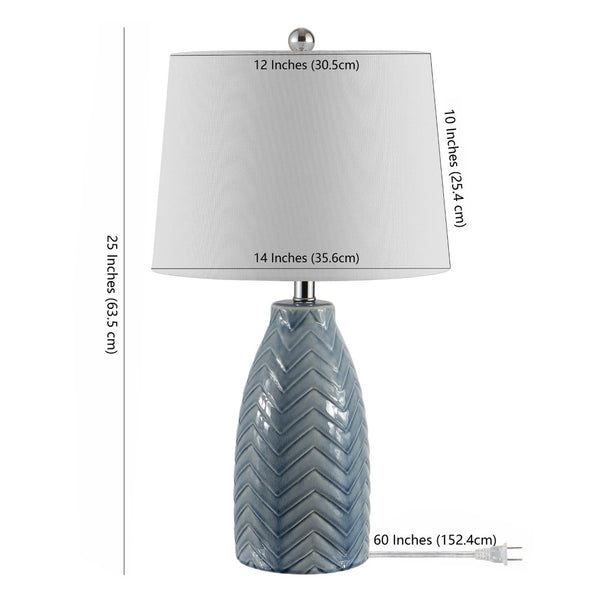 Safavieh NAJI, 25-Inch Blue-Grey Ceramic Table Lamp - Stylish Ambient Lighting for Modern Home Decor TBL4258A