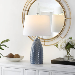 Safavieh NAJI, 25-Inch Blue-Grey Ceramic Table Lamp - Stylish Ambient Lighting for Modern Home Decor TBL4258A