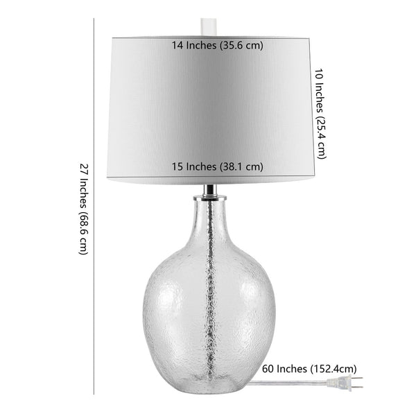 Safavieh NADINE, Elegant 27-Inch Glass Table Lamp for Stylish Home Décor, Perfect for Any Room Ambiance Clear TBL4259A