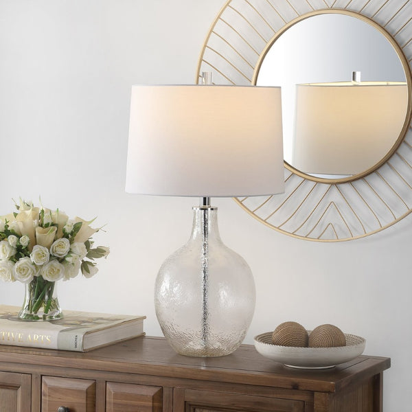 Safavieh NADINE, Elegant 27-Inch Glass Table Lamp for Stylish Home Décor, Perfect for Any Room Ambiance Clear TBL4259A