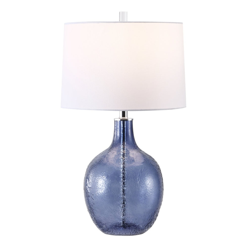 Safavieh NADINE, Elegant 27-Inch Glass Table Lamp for Stylish Home Décor, Perfect for Any Room Ambiance Blue TBL4259B