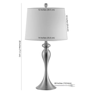 Safavieh BAYAN, 28-Inch Nickel Iron Table Lamp - Elegant Minimalist Design for Modern Home & Office Decor TBL4260A