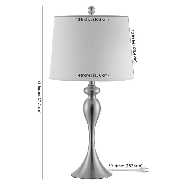 Safavieh BAYAN, 28-Inch Nickel Iron Table Lamp - Elegant Minimalist Design for Modern Home & Office Decor TBL4260A