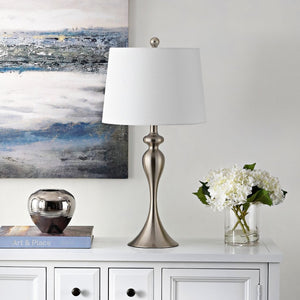 Safavieh BAYAN, 28-Inch Nickel Iron Table Lamp - Elegant Minimalist Design for Modern Home & Office Decor TBL4260A