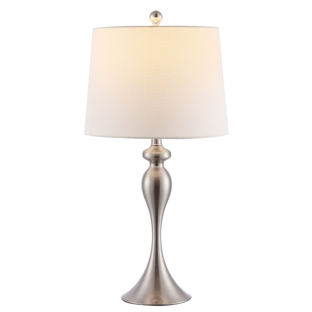 Safavieh BAYAN, 28-Inch Nickel Iron Table Lamp - Elegant Minimalist Design for Modern Home & Office Decor TBL4260A