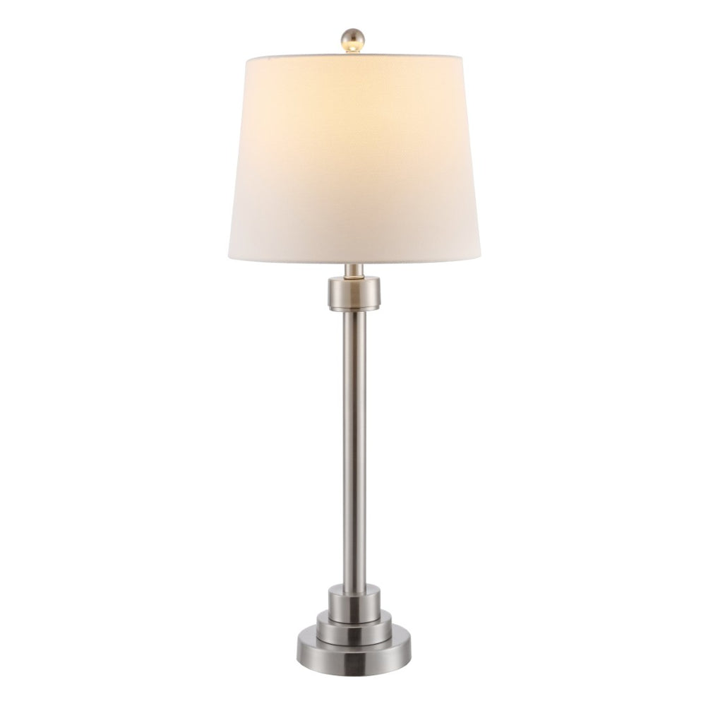 Safavieh BAXTER, Modern Nickel Iron Table Lamp – 32.5 Inch Minimalist Design for Home & Office Lighting TBL4262A