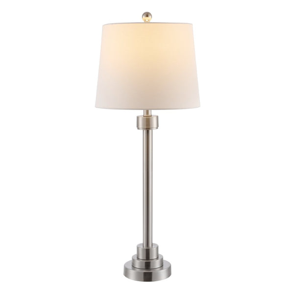 Safavieh BAXTER, Modern Nickel Iron Table Lamp – 32.5 Inch Minimalist Design for Home & Office Lighting TBL4262A