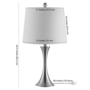Safavieh BENITA, 24.5 Inch Polished Nickel Iron Table Lamp – Modern Elegance for Living Rooms & Bedrooms TBL4263A