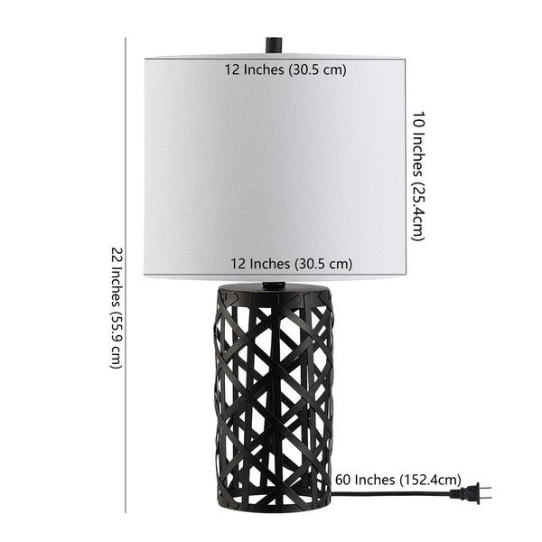 Safavieh BERNY, 22-Inch Black Iron Table Lamp - Stylish Geometric Design for Modern Living & Office Spaces TBL4264A