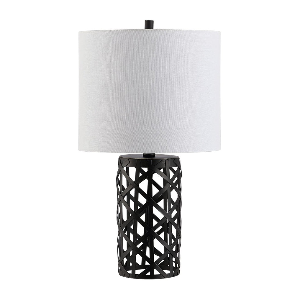 Safavieh BERNY, 22-Inch Black Iron Table Lamp - Stylish Geometric Design for Modern Living & Office Spaces TBL4264A