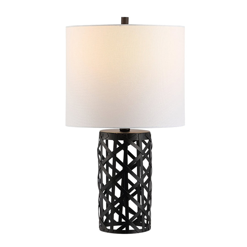 Safavieh BERNY, 22-Inch Black Iron Table Lamp - Stylish Geometric Design for Modern Living & Office Spaces TBL4264A