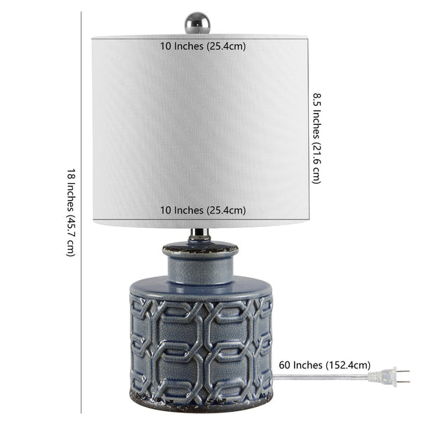 Safavieh BIJOU, 18-Inch Serene Blue Ceramic Table Lamp - Modern Design with Soft Ambient Lighting Accent TBL4267A