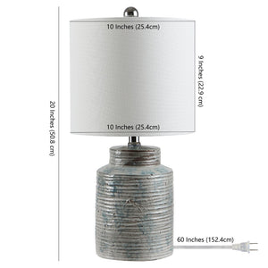 Safavieh BORIS, 20-Inch Blue-Green Ceramic Table Lamp – Modern Accent Light for Living Room & Bedroom Decor TBL4268A