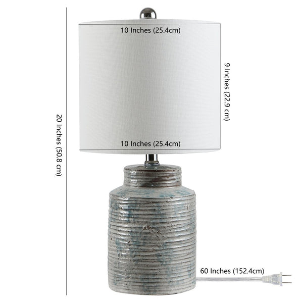 Safavieh BORIS, 20-Inch Blue-Green Ceramic Table Lamp – Modern Accent Light for Living Room & Bedroom Decor TBL4268A