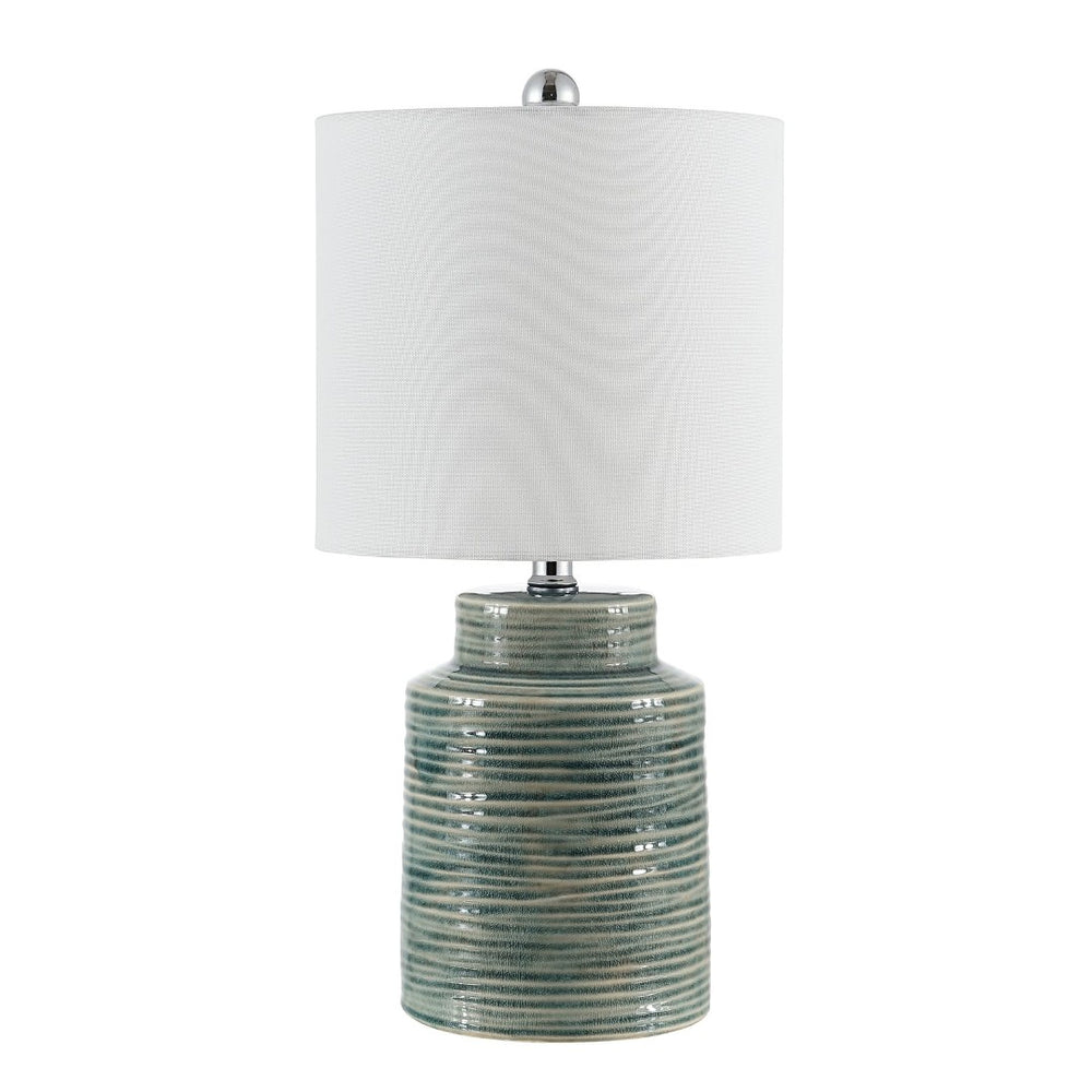 Safavieh BORIS, 20-Inch Blue-Green Ceramic Table Lamp – Modern Accent Light for Living Room & Bedroom Decor TBL4268A