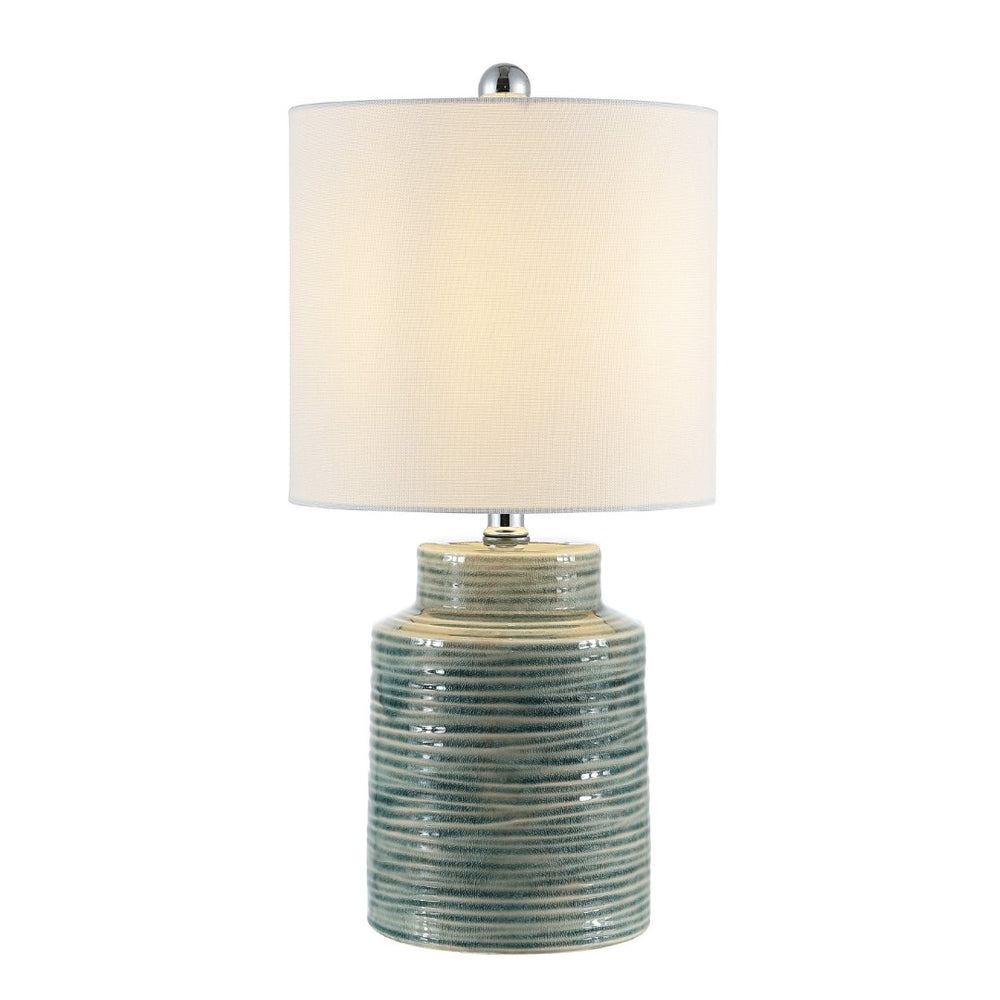 Safavieh BORIS, 20-Inch Blue-Green Ceramic Table Lamp – Modern Accent Light for Living Room & Bedroom Decor TBL4268A