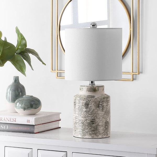 Safavieh BRANKO, 20-Inch Blue-Grey Ceramic Table Lamp - Elegant Ambient Lighting for Home & Office Decor TBL4269A