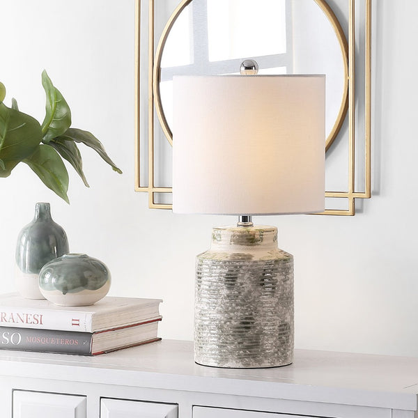 Safavieh BRANKO, 20-Inch Blue-Grey Ceramic Table Lamp - Elegant Ambient Lighting for Home & Office Decor TBL4269A