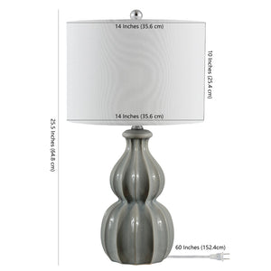 Safavieh WADE, Elegant 25.5-Inch Ceramic Table Lamp for Ambient Lighting in Living Rooms & Bedrooms Grey TBL4274A