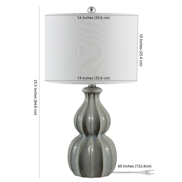 Safavieh WADE, Elegant 25.5-Inch Ceramic Table Lamp for Ambient Lighting in Living Rooms & Bedrooms Grey TBL4274A