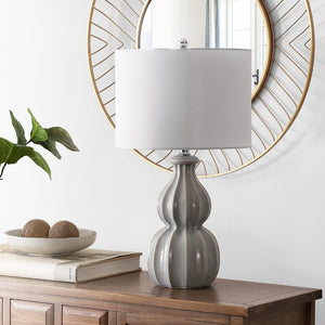 Safavieh WADE, Elegant 25.5-Inch Ceramic Table Lamp for Ambient Lighting in Living Rooms & Bedrooms Grey TBL4274A