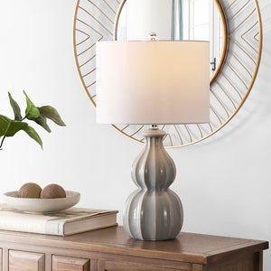 Safavieh WADE, Elegant 25.5-Inch Ceramic Table Lamp for Ambient Lighting in Living Rooms & Bedrooms Grey TBL4274A