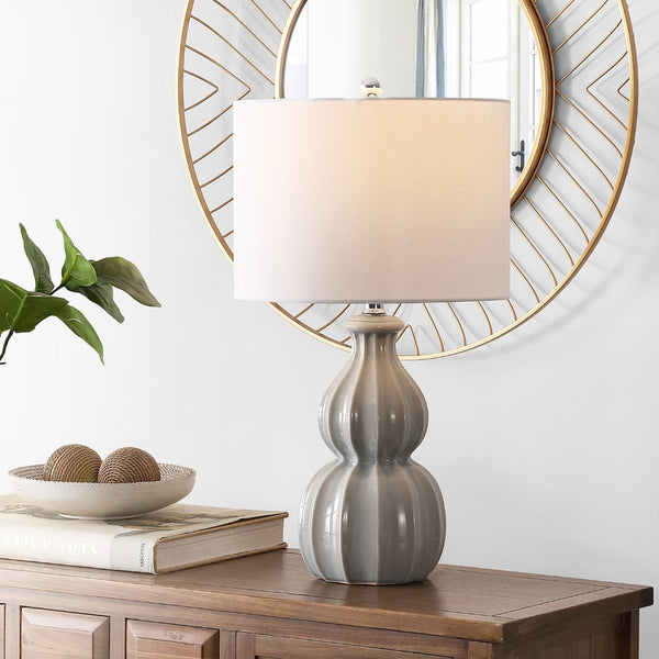 Safavieh WADE, Elegant 25.5-Inch Ceramic Table Lamp for Ambient Lighting in Living Rooms & Bedrooms Grey TBL4274A