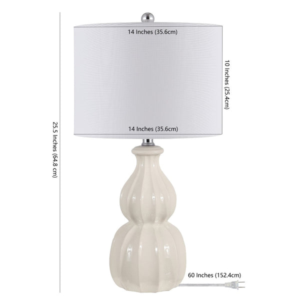 Safavieh WADE, Elegant 25.5-Inch Ceramic Table Lamp for Ambient Lighting in Living Rooms & Bedrooms Ivory TBL4274B