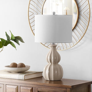 Safavieh WADE, Elegant 25.5-Inch Ceramic Table Lamp for Ambient Lighting in Living Rooms & Bedrooms Ivory TBL4274B