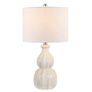 Safavieh WADE, Elegant 25.5-Inch Ceramic Table Lamp for Ambient Lighting in Living Rooms & Bedrooms Ivory TBL4274B