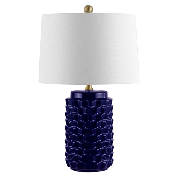 Safavieh WELDON, Elegant 24-Inch Ceramic Table Lamp for Modern Decor, Soft Ambient Light, Versatile Design Navy TBL4275A