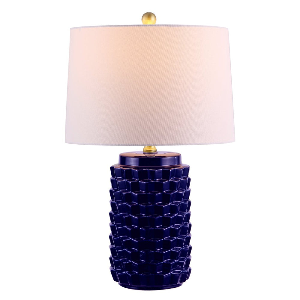 Safavieh WELDON, Elegant 24-Inch Ceramic Table Lamp for Modern Decor, Soft Ambient Light, Versatile Design Navy TBL4275A