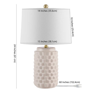 Safavieh WELDON, Elegant 24-Inch Ceramic Table Lamp for Modern Decor, Soft Ambient Light, Versatile Design Ivory TBL4275B