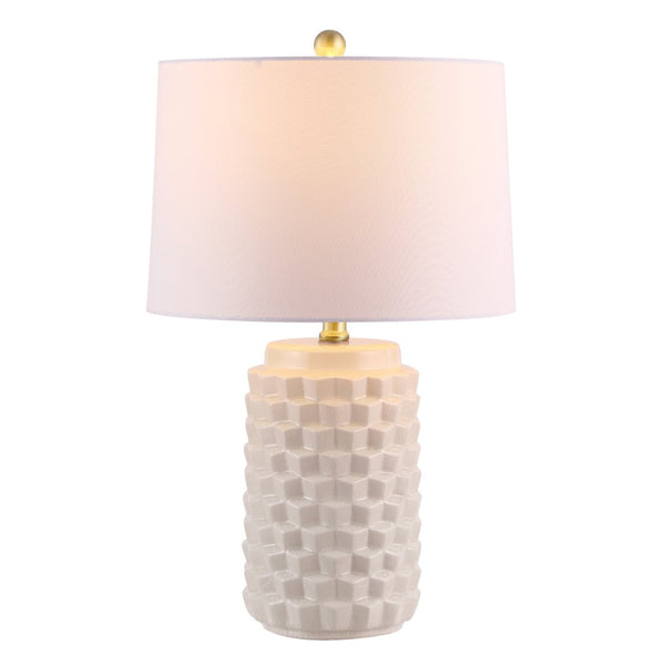 Safavieh WELDON, Elegant 24-Inch Ceramic Table Lamp for Modern Decor, Soft Ambient Light, Versatile Design Ivory TBL4275B