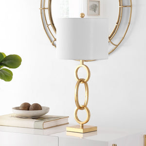 Safavieh ALAIA, Elegant Gold Iron Table Lamp - Modern Design, Warm Ambient Glow for Home & Office Decor TBL4276A