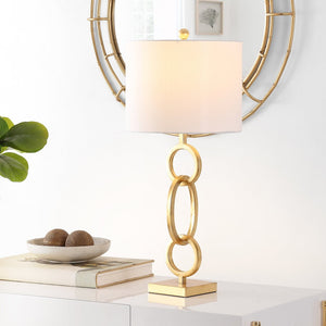 Safavieh ALAIA, Elegant Gold Iron Table Lamp - Modern Design, Warm Ambient Glow for Home & Office Decor TBL4276A