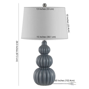 Safavieh CORINA, 26.5 Inch Ceramic Table Lamp - Modern Elegance for Living Rooms, Bedrooms & Home Offices Grey TBL4277A