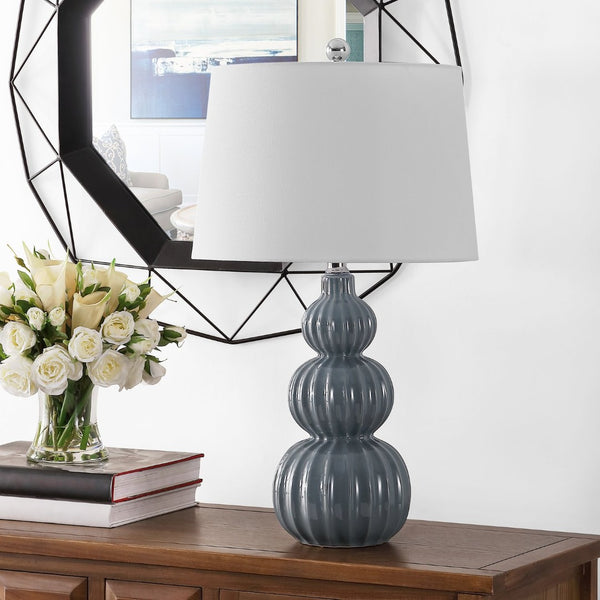 Safavieh CORINA, 26.5 Inch Ceramic Table Lamp - Modern Elegance for Living Rooms, Bedrooms & Home Offices Grey TBL4277A
