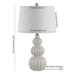 Safavieh CORINA, 26.5 Inch Ceramic Table Lamp - Modern Elegance for Living Rooms, Bedrooms & Home Offices White TBL4277B