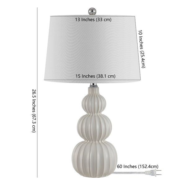 Safavieh CORINA, 26.5 Inch Ceramic Table Lamp - Modern Elegance for Living Rooms, Bedrooms & Home Offices White TBL4277B