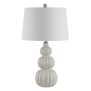 Safavieh CORINA, 26.5 Inch Ceramic Table Lamp - Modern Elegance for Living Rooms, Bedrooms & Home Offices White TBL4277B