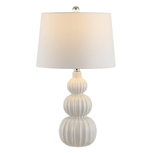 Safavieh CORINA, 26.5 Inch Ceramic Table Lamp - Modern Elegance for Living Rooms, Bedrooms & Home Offices White TBL4277B