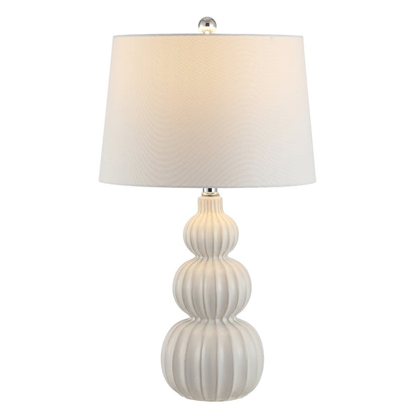 Safavieh CORINA, 26.5 Inch Ceramic Table Lamp - Modern Elegance for Living Rooms, Bedrooms & Home Offices White TBL4277B