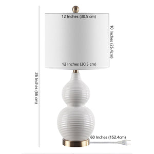 Safavieh EMERY, 26-Inch Ivory Table Lamp - Elegant Ceramic & Iron Design for Warm Ambient Lighting in Any Room TBL4281A