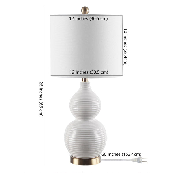 Safavieh EMERY, 26-Inch Ivory Table Lamp - Elegant Ceramic & Iron Design for Warm Ambient Lighting in Any Room TBL4281A