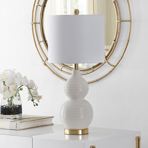 Safavieh EMERY, 26-Inch Ivory Table Lamp - Elegant Ceramic & Iron Design for Warm Ambient Lighting in Any Room TBL4281A