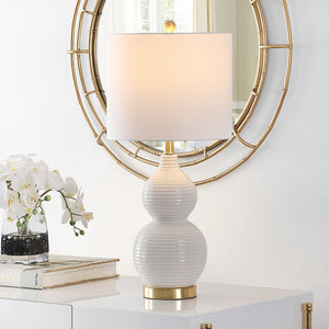 Safavieh EMERY, 26-Inch Ivory Table Lamp - Elegant Ceramic & Iron Design for Warm Ambient Lighting in Any Room TBL4281A