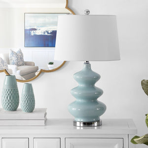 Safavieh BRIELLE, 26.5 INCH CERAMIC TABLE LAMP – Timeless Design with Contemporary Touch for Any Space Blue TBL4282A